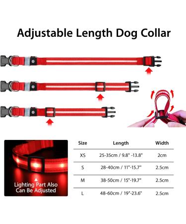 Buy Masbrill Luminous LED Dog Collar - Waterproof Adjustable 3 Flashing Lights for Small Medium & Large Dogs (Red 48-60cm) - Buy Online on GoSupps.com