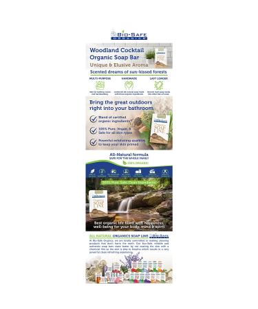 Organic Woodland Cocktail Soap | Handmade Exfoliating Shampoo Bar | 100% Natural No GMO & SLS | Refresh & Rejuvenate | Woodsy Scent | Bio-Safe Organics 4 oz - Buy Online on GoSupps.com