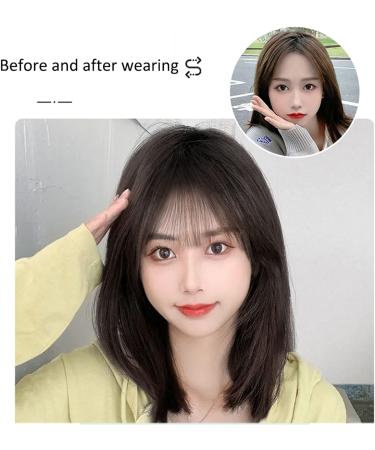 Bangs Hair Clip Clip in Air Bangs Synthetic Hair Extensions One Piece in Fringe Natural Flat Air Bangs with Temples Thin Fake Fringes Invisible Natural Neat Hair Bang Accessories for Women Girls Bangs 15cm Dark brown - Buy Online on GoSupps.com