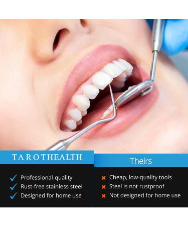 Dental Cleaning Tools Set - At Home Oral Care Kit with Stainless Steel Teeth Scraper Mirror Scaler & Pick - Best Dental Hygiene Tools for Plaque Removal - Buy Online on GoSupps.com