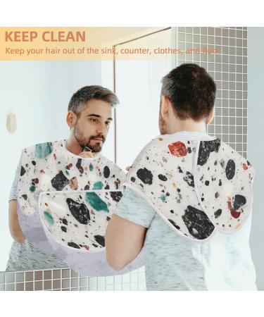 White Marble Beard Bib Apron | Ultimate Beard Hair Catcher for Men | Perfect Fathers Day & Anniversary Gift | Includes 2 Suction Cups - Buy Online on GoSupps.com
