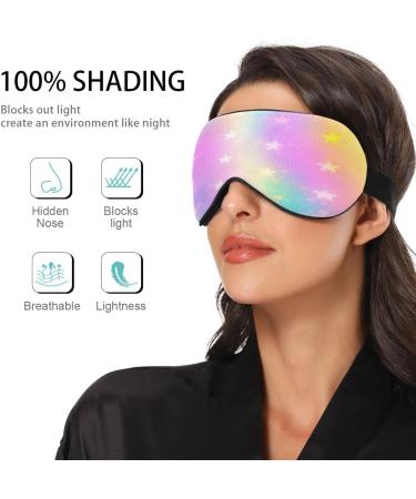 Sleep Mask - Light Blocking Abstract Rainbow Glitter Stars | Adjustable Soft Eye Cover for Travel & Naps | Men & Women - Buy Online on GoSupps.com