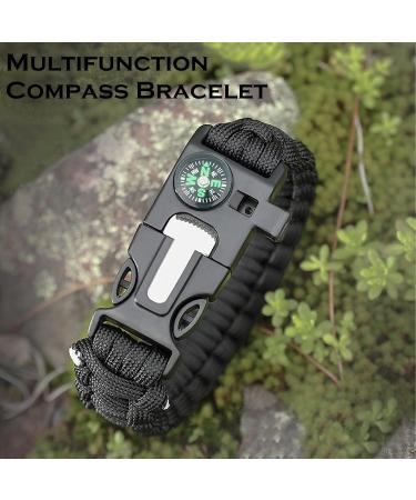 Flintronic 5-in-1 Paracord Survival Bracelet | Military-Grade Outdoor Kit with Flint Compass Mini Saw & Waterproof Paracord - Buy Online on GoSupps.com