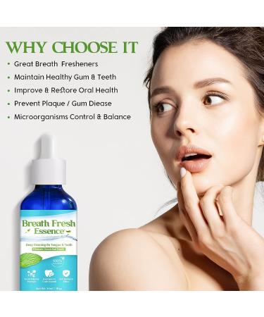 Natural Bad Breath Treatment for Adults | Fresh Breath Drops for Morning Breath, Smoking, and Eating | Long-Lasting Oral Care with Cool Mint - 1 fl.oz - Buy Online on GoSupps.com