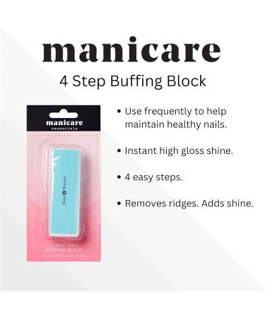 Manicare 4 Way Buffing Block for Nails - Removes Ridges, Creates High Gloss Shine - Easy to Use Manicure Tool - 1 Count - Buy Online on GoSupps.com
