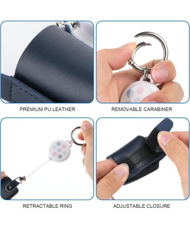 Beautyflier Asthma Inhaler Holder Keychain - Retractable PU Leather Clip for Kids & Adults | Travel Essential in Blue - Buy Online on GoSupps.com