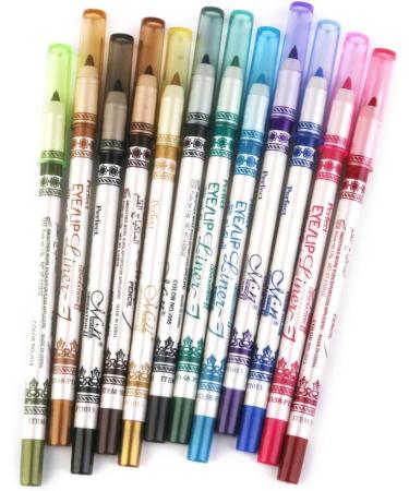 Jojomis 12 Pencil Pen Waterproof Eye-Liner for Eyes Makeup Beauty Comestic - Buy Online on GoSupps.com