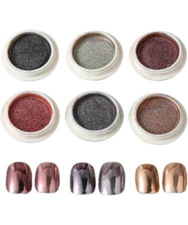 Nail Chrome Powder Set chrome pour ongles - 6 couleurs paillettes pigment pigment pour les paillettes - Poudre de pigment clou pour petite amie pouse amie s ur fille 04 D - Buy Online on GoSupps.com