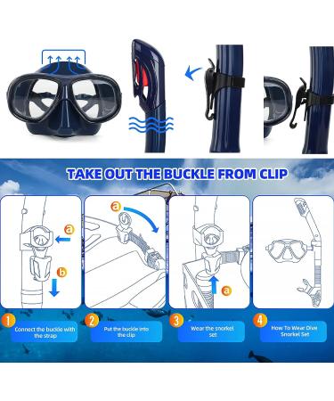 Nearsighted Snorkeling Set - Full Dry Top Silicone Snorkel & Anti-Fog Diving Mask - Royal Blue - 3.0 - Buy Online on GoSupps.com