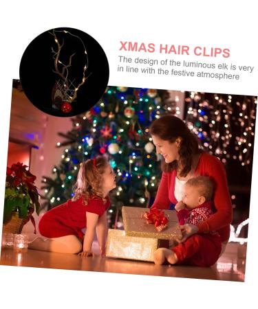 minkissy 2 Pairs Luminous Antler Hair Clip Reindeer Ears Clips Christmas Hair Antlers Clips Xmas Deer Antler Hair Barrettes Reindeer Antlers Xmas Hairpins Summer Non-woven Fabric Ear Clip - Buy Online on GoSupps.com