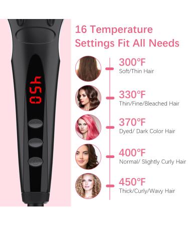MiroPure Enhanced Hair Straightener Brush - 2-in-1 Ionic Straightening Brush with Anti-Scald, Auto Temperature Lock & Off Function (Black) - Buy Online on GoSupps.com