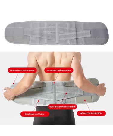 XL Lumbar Support - Breathable & Removable Back Support for Lower Back Pain Relief (Gray) | International Shipping - Buy Online on GoSupps.com