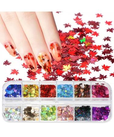 Ahorn leaves nail art glitter sequin maple leaf nail art sequins autumn nails art glitter sequins for nail design eyes make-up sequins face body glitter nail art decoration