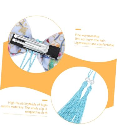 FRCOLOR 2 Pairs Hairpin Hair Claw Clips Hair Catch Barrette Bow Clips Vintage Bow Hair Pins Bow Clip Floral Hair Accessories Tassel Hair Clips Polyester Girl Antique Child - Buy Online on GoSupps.com