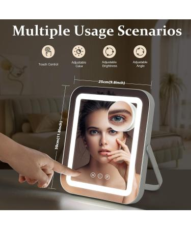 Sucedey Lighted Vanity Makeup Mirror with 10X Magnification - 3 Color Modes & Smart Touch Control LED Mirror - Perfect Gift for Women (White) - Buy Online on GoSupps.com