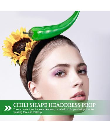LIFKOME Novelty Hair Band Chili Design Hair Hoop Chili Pepper Hair Hoop Vegetable hairband for Adults Party Favors Green - Buy Online on GoSupps.com