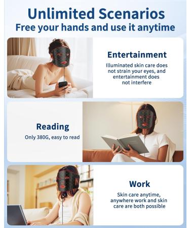 KIMTAR LED Face Mask Red Light Therapy for Face 7 Colors for Acne Treatment Wrinkle Reduction and Skin Rejuvenation Portable Wireless LED Mask - Buy Online on GoSupps.com