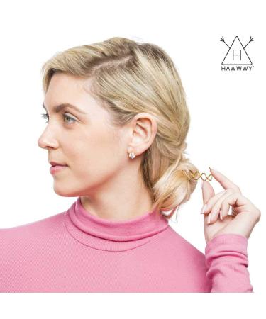 Hawwwy Spiral Bobby Pins 8 Pack - Easy Bun Maker for Women & Kids - Updo Hair Accessories - Black 2 Inches - Pack of 1 - Buy Online on GoSupps.com