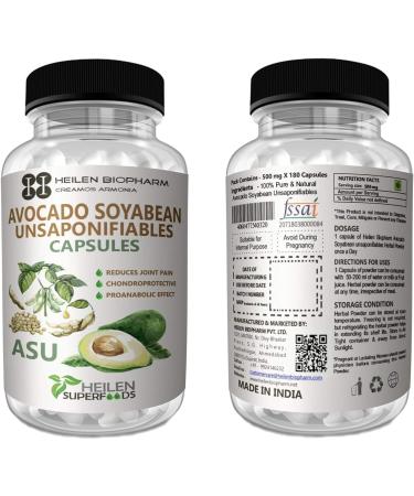 Harsha Avocado Soyabean Unsaponifiable (ASU) Capsule For Joint Health Support - 500 mg X 180 Capsules Pack of 1 - Buy Online on GoSupps.com