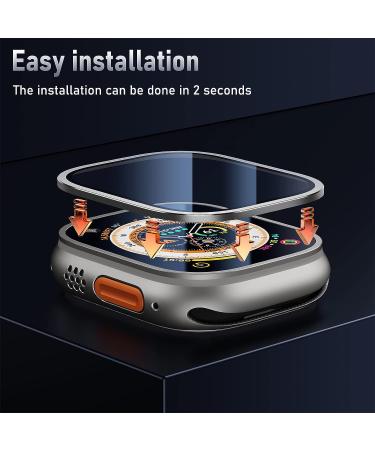 BAZO Apple Watch Ultra Screen Protector - 49mm Titanium Frame with 9H Tempered Glass - Buy Online on GoSupps.com