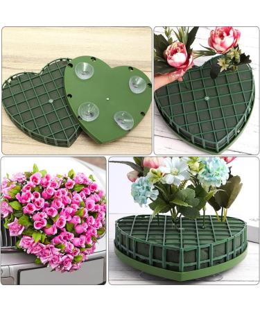 Nuobesty Heart-Shaped Flower Foam - 4 Green Floral Sponge Bricks for Wedding & Dried Flower Arrangements - Buy Online on GoSupps.com