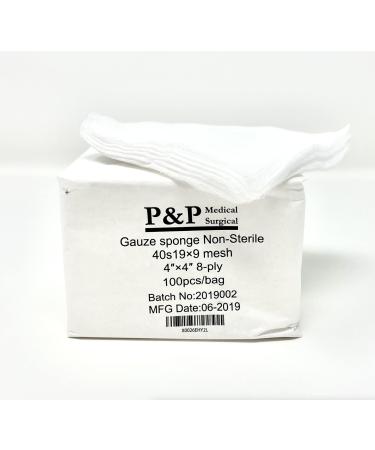 Gauze Surgical Sponges Cotton Non STERILE Woven 8-ply High Grade Quality 4"x4" Class I(a) All Purpose Pads Box of 100