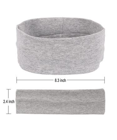 Mapofbeauty 3 Pack Yoga Headbands - Stretchy Cotton Hair Wraps for Sports Running & Gym (Black Dark Gray Gray) - Buy Online on GoSupps.com