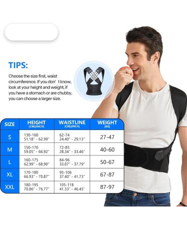 Adjustable Back Posture Corrector Belt Women Men Prevent Slouching Relieve Pain Posture Corrector Black XL - Buy Online on GoSupps.com
