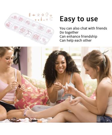 Lurrose 1 Box Nail Art Accessories shiny glass nail beads flat back gems nails decoration kit nail embellishments nail rhinestones for acrylic nails DIY Nail Art Diamond 3d boxed sticker Rose Gold - Buy Online on GoSupps.com