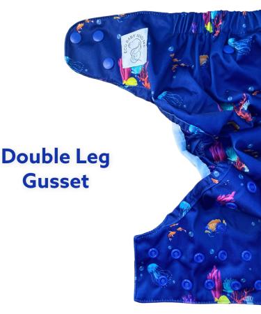 Eco Baby Washable Ai2 Reusable Cloth Nappy Cover with Bamboo Insert - Blue Lagoon - Buy Online on GoSupps.com