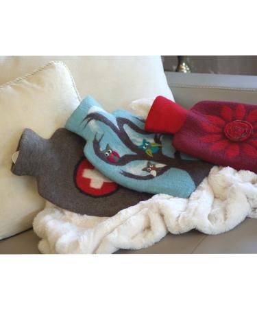 Hugo Frosch Hot Water Bottle Classic 1.8L with Felt Cover Cross - Eco-Friendly Warmth for Comfort | International Shipping Available - Buy Online on GoSupps.com