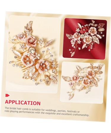 Beatifufu Flower Leaf Comb Bridal Hair Accessories Flower Bridal Hair Comb Wedding Hair Accessories Rhinestone Bridal Hair Comb Wedding Hair Comb Bride Alloy Rhinestone Crystal Headgear - Buy Online on GoSupps.com