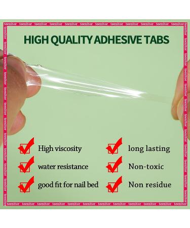 Teenitor Nail Adhesive Tabs & Glue Kit | 10 Sheets, 240pcs Double-Sided Tabs, Brush-On & Stickers for Acrylic Nails - Buy Online on GoSupps.com