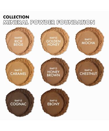 Ruby Kisses Mineral Pressed Powder Foundation - Honey Brown Shade, 0.35 oz (Medium to Full Coverage, Natural Finish) - Buy Online on GoSupps.com