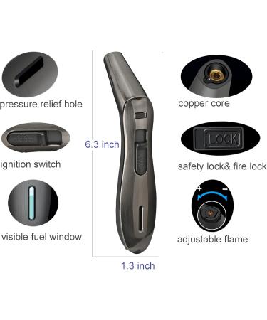 Jnfire Torch Butane Lighter Refillable Cooking Torch with Visible Fuel Tank Adjustable Single Jet Flame Lighters for Creme Brulee Dabs Desserts BBQ Baking (Butane Not Included) - Buy Online on GoSupps.com