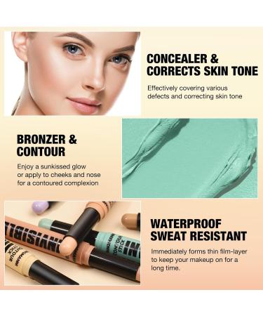 Stick cr me contour Mat B ton bronzant Maquillage en b ton pour modeler les contours du visage Facile estomper et lisse R sistant l'eau Longue dur e Cache-cernes b ton bronzant #TOUS - Buy Online on GoSupps.com