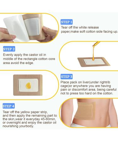 20 PCS Castor Oil Patches Individually Packaged Disposable Castor Oil Pack Wrap with Anti Leakage Cotton Pad for Belly/Feet/Knee (Oils Not Included) 5.1" x 3.9" - Buy Online on GoSupps.com
