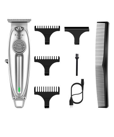 Kemei Professional Beard/Hair Trimmer with 0mm Bald Blade Hair Clippers for Men Stylists and Barbers Cordless Rechargeable Quiet