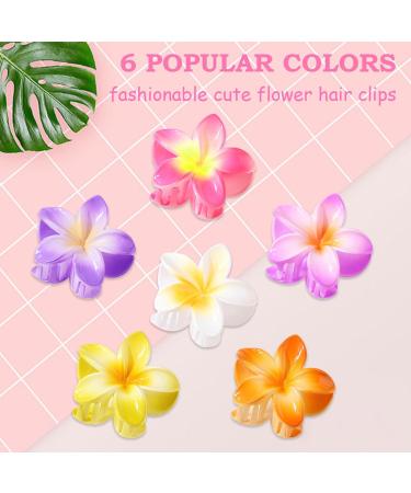 6 Large Colorful Flower Hair Clips for Women - 8cm Slipproof Jaw Clips for Thick & Thin Hair - Stylish Hair Styling Accessories - Buy Online on GoSupps.com