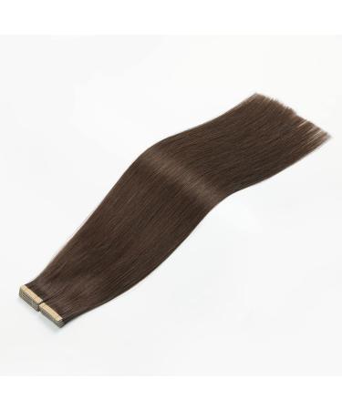 Hotlulana 24 Dark Brown Tape-In Hair Extensions - 100% Real Hair 40pcs Skin Weft Invisible & Natural Look - Buy Online on GoSupps.com