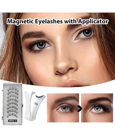 Maseyivi Magnetic Eyelashes Reusable Lashes for Women 2 Pair - False Lashes Kit Natural Look Reusable Lashes with Applicator 3D Artificial Eyelashes for Women - Buy Online on GoSupps.com