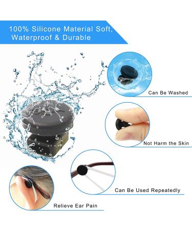 Adjustable Eyeglass Hooks for Mask Holders - Silicone Ear Saver for Masks and Glasses - Mask Strap Extender for Sunglasses - 8 Count (Black) - Buy Online on GoSupps.com