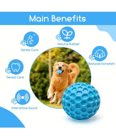 Indestructible Nobleza Dog Ball - Natural Rubber Squeaky Interactive Toy | Robust 5.5cm Dog Ball for Hours of Fun - Buy Online on GoSupps.com