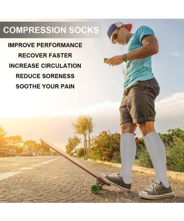 Compression Socks 3 Pairs for Men & Women - Support for Running, Nurses, Cycling - Pink/Purple/Grey - Small-Medium - Buy Online on GoSupps.com