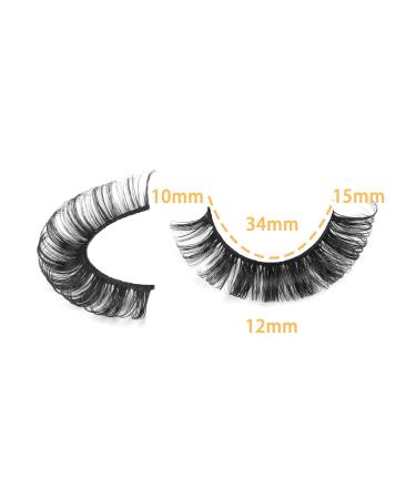 wiwoseo D Curly Wispy False Eyelashes - 14 Pairs Faux Mink 3D Effect 15MM - Buy Online on GoSupps.com