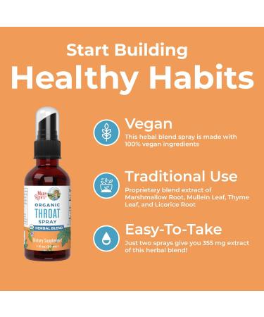 MaryRuth Organics USDA Organic Throat Spray with Mullein Leaf | Marshmallow Root & Licorice Root & Thyme Leaf | 4 Herbal Blend | Non-GMO | Vegan | Gluten Free | 1 Fl Oz | Up to 100 Servings - Buy Online on GoSupps.com