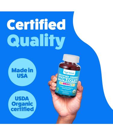 Feel Great USDA Probiotic Gummies for Adults and Kids - 2.5 Billion CFU (30 Day) | Immune Support and Digestive Health | Clinically Studied DE111 - Bacillus subtilis - Buy Online on GoSupps.com