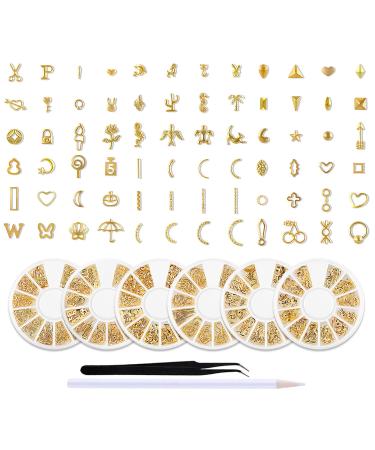 WOKOTO 6 Boxes Gold Nail Charms For Acrylic Nails Mutiple Designs Metal Nail Studs Nail Art Decorations For Nail Art Jewelrys Flowers Shells Stars Moons Beaches Nail Charms Thin Flakes For Nails KIT1 - Buy Online on GoSupps.com