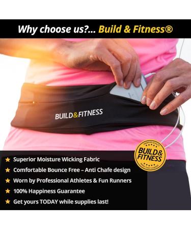 Buy Build & Fitness Treadmill | Adjustable Waist Pocket for Phones & Keys | Perfect for Men & Women | Running Walking Gym Gear - Black - Buy Online on GoSupps.com