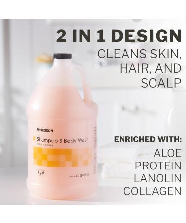 McKesson Body Wash and Shampoo - 1 Gallon Bulk Refill Full Body Wash with Aloe Apricot Scent - Sensitive Skin & Hair 2 in 1 Apricot 128 Fl Oz (Pack of 1) - Buy Online on GoSupps.com